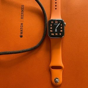 Brand new orange Hermes silicone strap 41 mm. STRAP ONLY